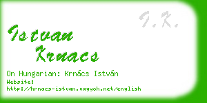 istvan krnacs business card