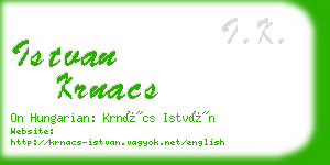 istvan krnacs business card